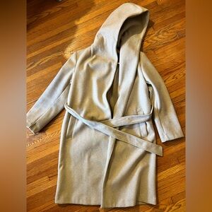 Zara Cream Hooded Trench Coat